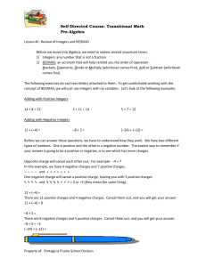 Self-Directed Course: Transitional Math Pre