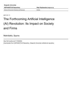 The Forthcoming Artificial Intelligence (AI) Revolution