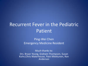 Recurrent Fever in the Pediatric Patient