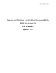 Blood Pressure and Pulse BIOL 204, Section 550 Lab Report By