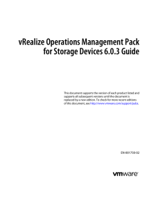vRealize Operations Management Pack for Storage Devices 6.0.3