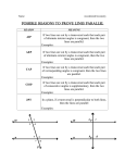 POSSIBLE REASONS TO PROVE LINES PARALLEL