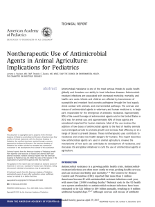 Nontherapeutic Use of Antimicrobial Agents in Animal Agriculture