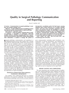Quality in Surgical Pathology Communication and Reporting