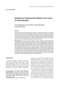 Symptoms of cardiovascular diseases in the course of mental