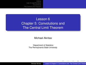 Lesson 6 Chapter 5: Convolutions and The Central Limit Theorem