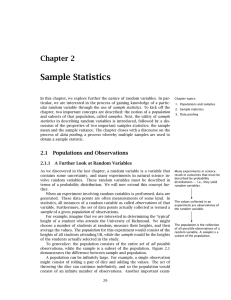 Sample Statistics - University of Richmond