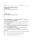 primary and secondary source worksheet