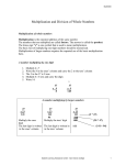 Multiplication and Division of Whole Numbers