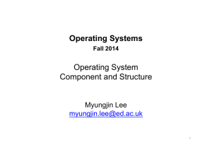 Operating Systems Operating System Component and Structure