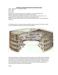 Vocabulary and Information about the Roman Senate