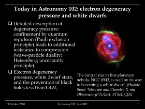 electron degeneracy pressure and white dwarfs