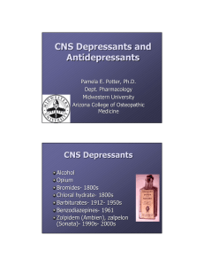CNS Depressants and Antidepressants