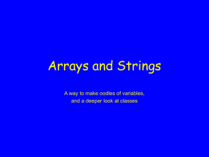 Powerpoint 3: Strings and arrays