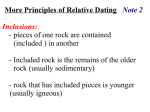 More Principles of Relative Dating Note 2 Inclusions:
