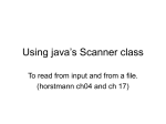 Using java`s Scanner class