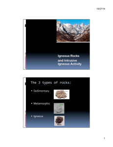 Lecture 5. Igneous Rocks