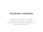Vocabulary notebooks