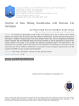 Analysis of Data Mining Classification with Decision treeTechnique