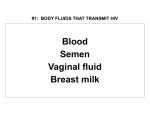 Blood Semen Vaginal fluid Breast milk