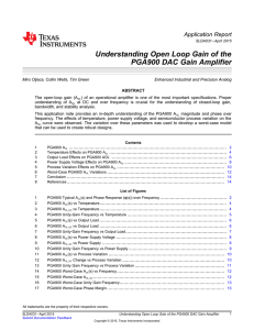 Understanding Open Loop Gain of the PGA900