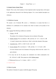 Chapter 3 – Group Theory – p. 1