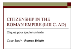 CITIZENSHIP IN THE ROMAN EMPIRE (I