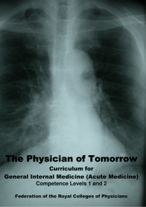 The Physician of Tomorrow: Curriculum for General Internal