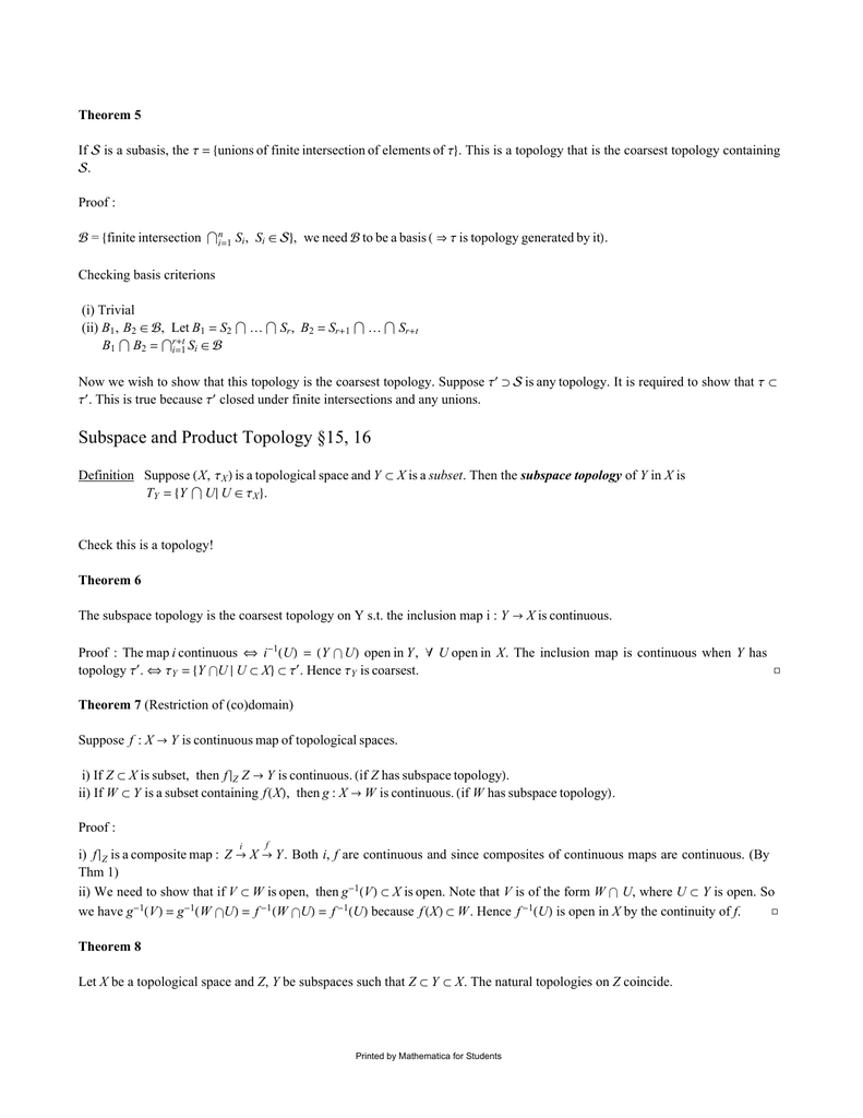 Subspace And Product Topology 15 16