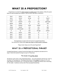 what is a preposition
