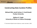 Constructing Data Curation Profiles - Purdue e-Pubs