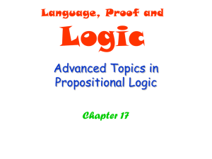 Advanced Topics in Propositional Logic