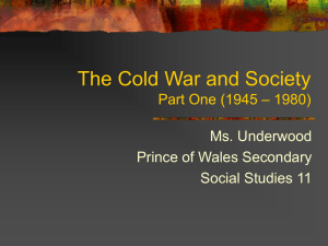 The Cold War - Killarney Secondary School