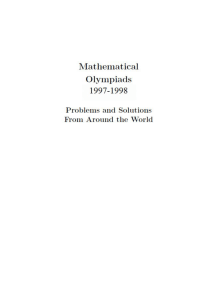 Mathematical Olympiads 1997-1998: Problems and Solutions from