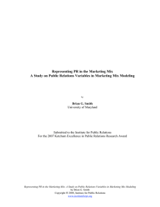 A Study on PR Variables in Marketing Mix Modeling