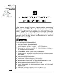 Aldehydes, Ketones and Carboxylic Acids