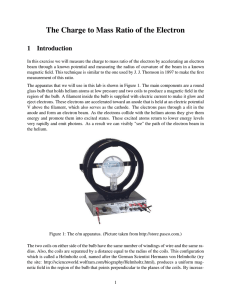 The Charge to Mass Ratio of the Electron