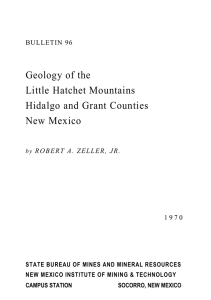 Bulletin 96: Geology of the Little Hatchet Mountains Hidalgo and