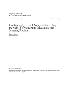 Investigating the Possible Sources of Error Using the Method of