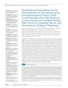 Screening and Surveillance for the Early Detection of Colorectal