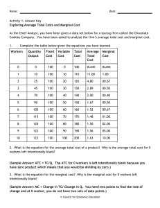 Activity 1: Answer Key Exploring Average Total Costs