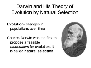 Darwin and His Theory of Evolution by Natural Selection