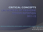 CRITICAL CONCEPTS LSU SCHOOL OF MEDICINE