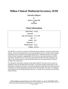Millon Clinical Multiaxial Inventory II/III