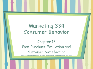 Marketing 334 Consumer Behavior