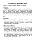 Factors Affecting Weather and Climate