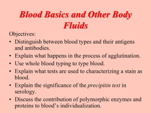 Blood Basics and Other Body Fluids