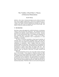 The Validity of Karl Marx`s Theory of Historical Materialism