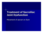Treatment of Sacroiliac Joint Dysfunction