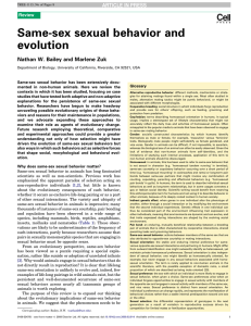 Same-sex sexual behavior and evolution